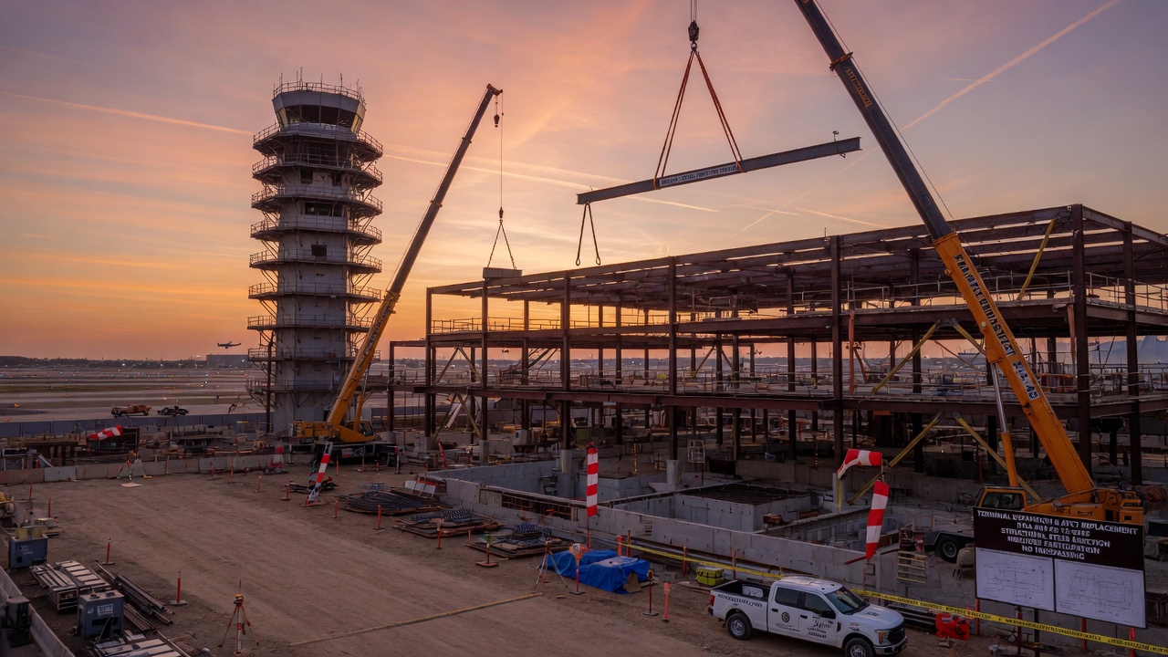 Phoenix-Mesa Gateway Air Traffic Control Tower and terminal expansion construction, structural steel and special inspection, professional empty aviation facility site